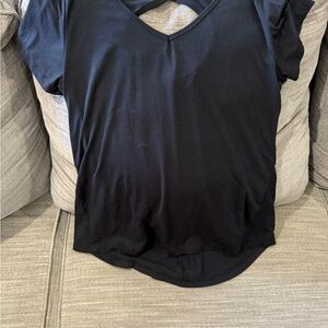 BCG Black Backless Short Sleeve Tee